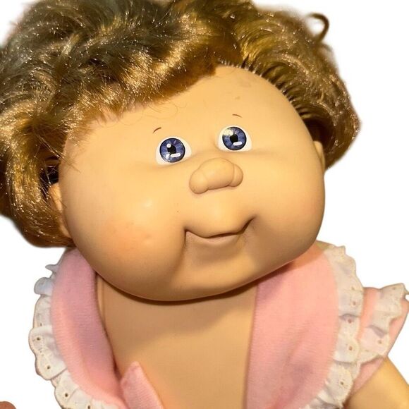 1987 Cabbage Patch Kids SPLASHIN’ KIDS Hard Body Doll Light blonde Blue Robe - Picture 3 of 5